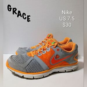 Nike Orange and Gray Athletic Sneakers